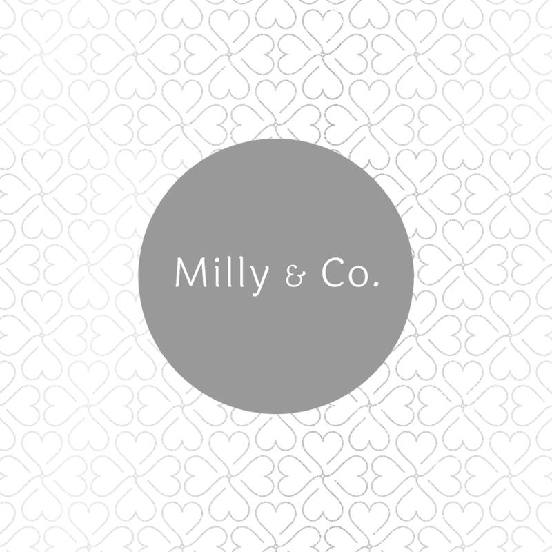 Milly & Co. elementos de marca, logo y colores